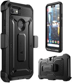 img 3 attached to SUPCASE Full-Body Rugged Holster Case for Google Pixel 3 XL 2018 Release, with Built-in Screen Protector - Unicorn Beetle Pro Series (Black)