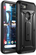 supcase full-body rugged holster case for google pixel 3 xl 2018 release, with built-in screen protector - unicorn beetle pro series (black) logo