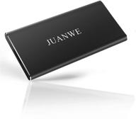 juanwe 480gb external ssd: ultra slim solid state drive for pc/laptop/mac, black – portable usb 3.0 hard drive logo