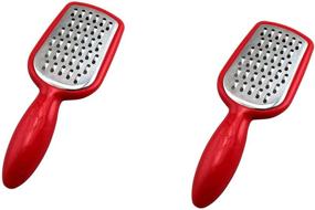 img 4 attached to 🧀 Multi-functional Stainless Steel Mini Grater Set - Cheese, Garlic, Nutmeg, Chocolate - Pack of 2 - 5" Size - BPA Free