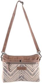 img 4 attached to 👜 Women's Crossbody Bag by Sixtease - Vintage Genuine Leather, Upcycled Canvas, Rug, or Hair On - Cross Body Handbags with Interior Zip Pockets - Burrenty