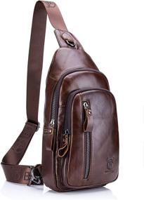 img 4 attached to 🎒 BULLCAPTAIN Crossbody Shoulder Business Backpack: The Ultimate Blend of Style and Functionality