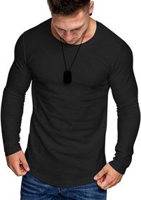 img 3 attached to 💪 COOFANDY Men's 2 Pack Muscle Fitted T-Shirt: Gym Workout & Athletic Long Sleeves Tee