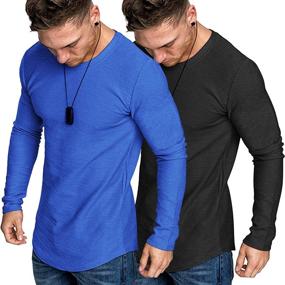 img 4 attached to 💪 COOFANDY Men's 2 Pack Muscle Fitted T-Shirt: Gym Workout & Athletic Long Sleeves Tee