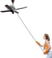 🧹 rmai microfiber duster with extension pole - 100’’ extra long, bendable and scratch resistant - ideal for cleaning high ceiling fans, cars - stainless steel, gray logo