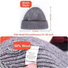 img 1 attached to 🎩 ROYBENS Set of 2 Swag Wool Fisherman Beanies for Men - Knit Short Watch Cap Winter Warm Hats