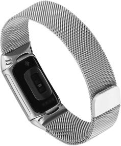 img 3 attached to 📿 KOREDA Подарочные браслеты Fitbit Charge 5 для женщин и мужчин - Замена ремешка из нержавеющей стали с магнитной петлей - Fitbit Charge 5 Продвинутый браслет для фитнеса и здоровья (Серебро)