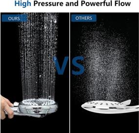 img 2 attached to 🚿 Enhanced High Pressure Shower Head with Handheld - Extra-Large 5 Inch Face, 5 Spray Settings Handheld Shower Head, Superior Flow & Flexible 60 Inch Stainless Steel Hose