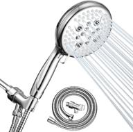 🚿 enhanced high pressure shower head with handheld - extra-large 5 inch face, 5 spray settings handheld shower head, superior flow & flexible 60 inch stainless steel hose logo