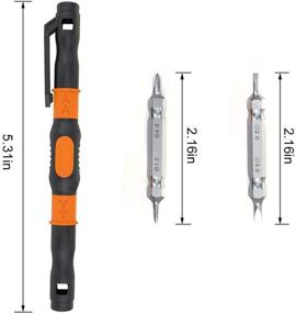 img 2 attached to 🔧 JAKEMY Portable Pocket Pen Screwdriver Set - 2 PACK Precision Screwdriver Multi-Tool: Philips and Flat Head Magnetic Bits