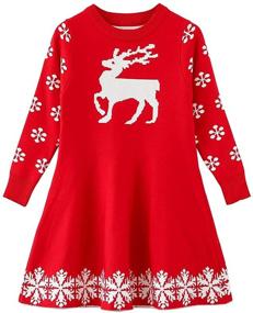 img 4 attached to SMILING PINKER Christmas Reindeer Snowflake Girls' Clothing