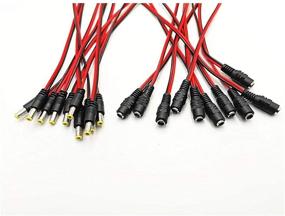 img 2 attached to 🔌 LXM 10 Pairs DC Power Pigtail Cable - 12V-24V 10A Male & Female Connectors: Perfect for CCTV Security Camera and Lighting Power Adapter - 2.1mm x 5.5 mm Ultra Thick