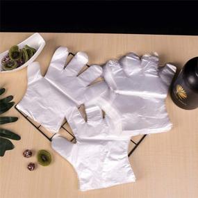 img 3 attached to 🧤 1500 Pcs Disposable Plastic Gloves – Transparent Food Prep Gloves for Food Service, Cleaning, One Size Fits Most