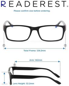 img 1 attached to 👓 Stylish Readerest Blue Light Blocking Reading Glasses for Men and Women, Anti Glare, Anti Eyestrain, 1.00 Magnification - Ideal for Computers (Black)