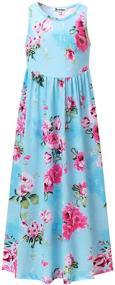 img 4 attached to Girls' Clothing: Floral Summer Holiday Sun Dress with Dress Designs