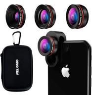 📷 набор объективов nelomo hd camera для iphone xr xs x/8/7plus/7/6splus/6s, samsung s8+/s8 и других устройств - 230° фишай, 0.65x широкоугольный, 15x макро логотип