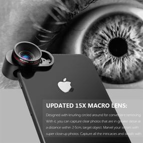 img 2 attached to 📷 Набор объективов NELOMO HD Camera для iPhone XR XS X/8/7Plus/7/6sPlus/6s, Samsung S8+/S8 и других устройств - 230° Фишай, 0.65X Широкоугольный, 15X Макро