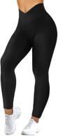 👖 stylish ruuhee women's v cross waist scrunch smile contour high waisted leggings with pockets - perfect yoga pants! logo