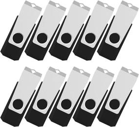 img 4 attached to 🖥️ TopeSel 20 Pack of Black Swivel USB 2.0 Flash Drives - 2GB Bulk Memory Stick Thumb Drives Pen Drive