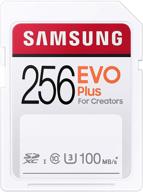 📸 samsung evo plus sdxc full size sd card 256gb: high-capacity storage solution! logo