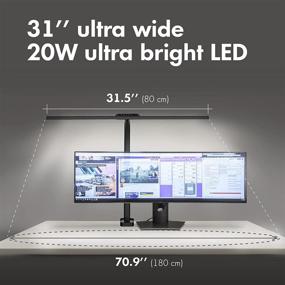 img 2 attached to 💡 OTUS LED Desk Lamp for Home Office - 20W Bright Monitor Desk Light Bar 31.5 inch | Modern Black Clamp Architect Lamp | LED Workbench Office Lighting 1500LM | Task Table Lamp | Computer Lights for Study