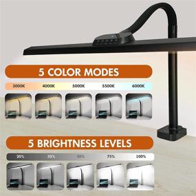 img 3 attached to 💡 OTUS LED Desk Lamp for Home Office - 20W Bright Monitor Desk Light Bar 31.5 inch | Modern Black Clamp Architect Lamp | LED Workbench Office Lighting 1500LM | Task Table Lamp | Computer Lights for Study