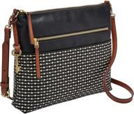 fossil fiona large crossbody black women's handbags & wallets for crossbody bags logo