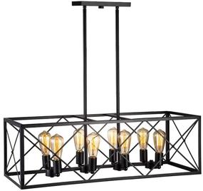 img 3 attached to Farmhouse Rectangle Chandelier Lighting Industrial