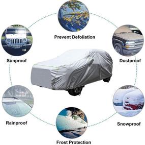 img 2 attached to 🚗 All-Weather Car Cover for Jeep Wrangler 1987-2021 JK, JL, CJ, YJ, TJ 4 Doors - Waterproof, Sun and Rain Protection, UV Shield