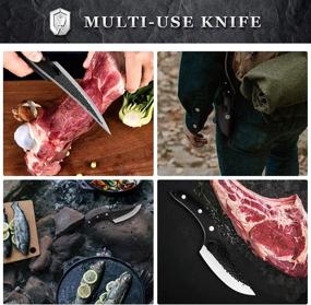 img 1 attached to Нож викинга: МЯСО КЛЕВЕР GRANDKNIFE - Премиум ручной кованый нож из высокоуглеродистой стали для рыбалки с ножнами для использования дома и на открытом воздухе.