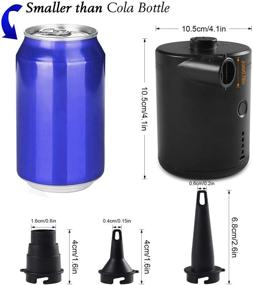 img 1 attached to USB Rechargeable Mini Electric Air Pump for Inflatables - Portable Pump with 4000mAH Battery, 3 Nozzles - Ideal for Air Mattresses, Pool Floats, Swimming Rings, and Air Beds (Black)