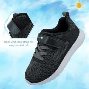 img 3 attached to Toddler Boys Girls Shoes - Slip On Sneakers for Little Kids, Athletic Breathable Mesh Running Tennis Shoes
