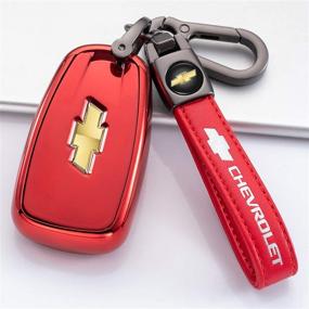 img 3 attached to SHENGXIN Key Fob Cover Case for Chevrolet Chevy 2020-2016 Malibu Camaro Cruze Traverse Volt Bolt Remote Keyless Entry (F-red)