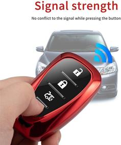 img 1 attached to SHENGXIN Key Fob Cover Case for Chevrolet Chevy 2020-2016 Malibu Camaro Cruze Traverse Volt Bolt Remote Keyless Entry (F-red)