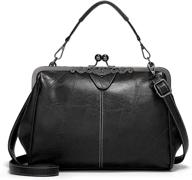 stylish vintage leather evening satchel: women's handbags & wallets for elegant satchels logo