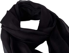 img 2 attached to JWSilk Chiffon Scarf Solid Color Women's Accessories and Scarves & Wraps