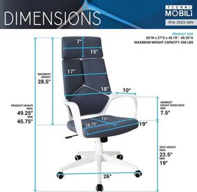 img 1 attached to 🪑 Search-Optimized Grey Regular Office Chair by Techni Mobili - Modern Executive Studio Design