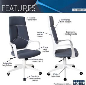 img 2 attached to 🪑 Search-Optimized Grey Regular Office Chair by Techni Mobili - Modern Executive Studio Design