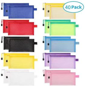 img 3 attached to 🎒 JARLINK 40-Pack Mesh Zipper Pouches in 10 Vibrant Colors - Multi-Purpose Travel Bags for Office Supplies, Cosmetics, and Travel Accessories - Multicolor