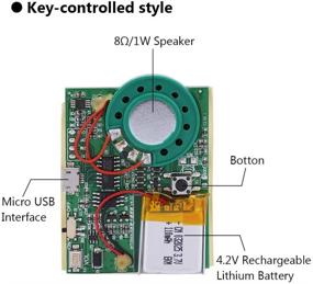 img 3 attached to 🎵 Zerone USB Music Sound Recording Module Chip for DIY Musical Gift Box, Voice Control, Photosensitive Control, Perfect for Speaking Greeting Cards, Birthday, Christmas, and Valentine