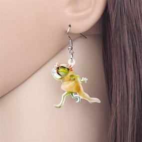 img 3 attached to 👯 DUOWEI Acrylic Earrings: Novelty Girls' Jewelry for Fashionable & Fun Accessories