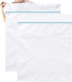 img 4 attached to 🧺 OTraki Large Washing Machine Bag 2 Pack: XL Mesh Laundry Bags for Delicates, Bedding, Blankets, and More – Heavy Duty Zipper, Big Dryer Wash Net, Travel-Friendly Jumbo Organizer