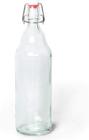 img 3 attached to 🍻 33 oz. Clear Glass Grolsch Beer Bottles - Quart Size, Airtight Swing Top/Flip Top - Home Brewing & Fermentation Supplies for Alcohol, Kombucha, Wine, Soda (6-pack)
