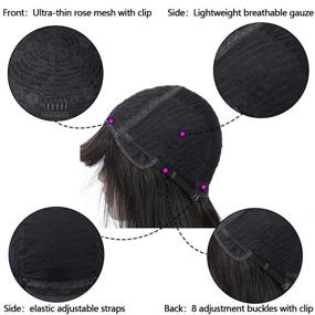 img 1 attached to 18 Inch Body Wave Human Hair Wigs with Bangs - Glueless Machine Made Brazilian Virgin Hair Wigs for Black Women - 130% Density