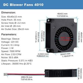 img 3 attached to 2 упаковки GDSTIME 4010 12V вентилятора Blower - 🌀 Высококачественный 40x10 мм безщеточный вентилятор постоянного тока для 3D-принтера