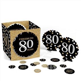 img 2 attached to Captivating 80th Birthday Gold Party Centerpiece & Table Decoration Kit by Big Dot of Happiness for Adults