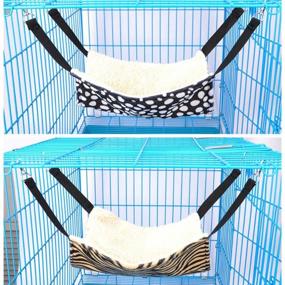 img 1 attached to 🐾 Cozy Hammock Hanging House Bed for Small Pets - Ideal for Hamsters, Gerbils, Rats, Mice, Chinchillas, Guinea Pigs, Ferrets, Squirrels, Rabbits, Kittens, Puppies - Comfy & Warm Cage Toy