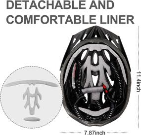 img 1 attached to 🚴 Lightweight Adjustable Bike Helmet for Adults - 57-62cm, Sports Headband, Sun Visor, 18 Vents, Detachable Lining - Ideal for BMX, Skateboard, MTB, Mountain, and Road Biking