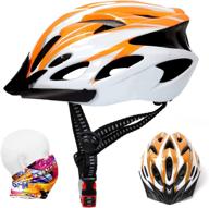 🚴 lightweight adjustable bike helmet for adults - 57-62cm, sports headband, sun visor, 18 vents, detachable lining - ideal for bmx, skateboard, mtb, mountain, and road biking logo