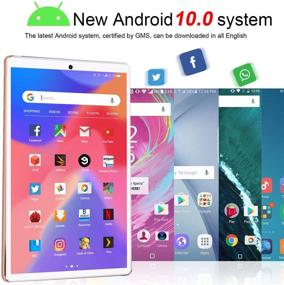 img 1 attached to 10 Inch 4G LTE Tablet, 2-in-1 with Keyboard, 4GB RAM + 64GB ROM, Android 10 Quad Core Processor, Dual Camera, Dual SIM Card Slots Unlocked, 1080p Full HD Touchscreen, Bluetooth, Wi-Fi, GPS